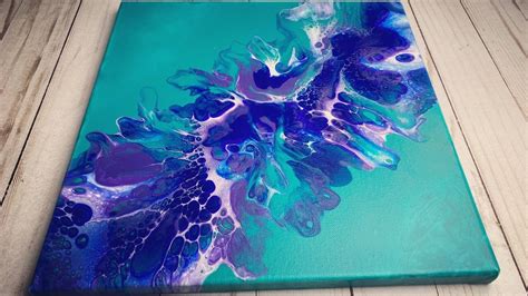 Easy Teal Acrylic Pour I Teal Dutch Pour for Beginners I Teal Purple and Blue Fluid Painting ...