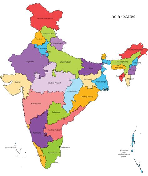 India country states map and outline - Envato Forums