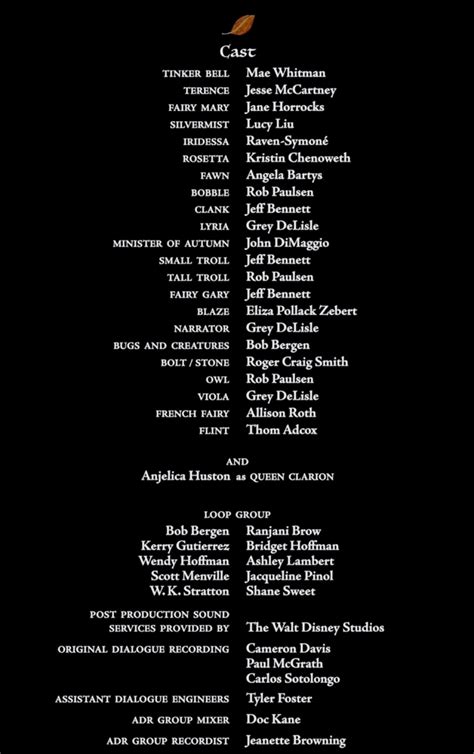 Tinker Bell and the Lost Treasure (2009 Movie) - Behind The Voice Actors