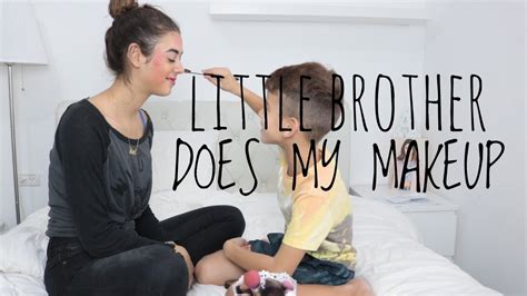 LITTLE BROTHER DOES MY MAKEUP CHALLENGE | אנג'ל ברנס - YouTube