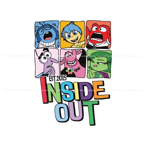 Disney Pixar Inside Out Characters Est 2015 SVG
