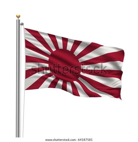 Flag Imperial Japanese Navy Flag Pole Stock Illustration 64187581