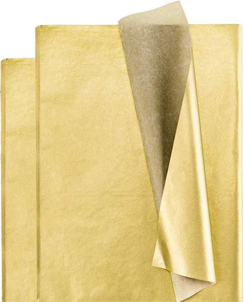 Tissue Paper Bulk Gold Wrapping Paper 100 Sheets Metallic Gift Wrapping ...