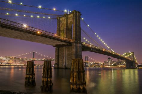 Free The Brooklyn and Washington Bridge. New York City. Stock Photo ...