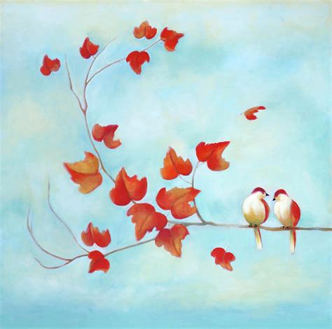 Love Birds - Sky blue Painting by Michal Shimoni - Fine Art America