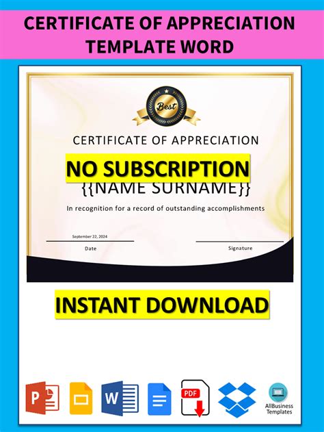 Certificate Of Appreciation Wording For Employees