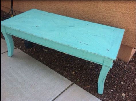 Rustic turquoise coffee table Street find/45 | Coffee table, Table, Decor