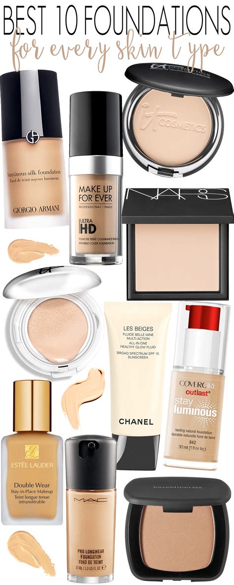 Best 10 Foundations for Every Skin Type. — Beautiful Makeup Search