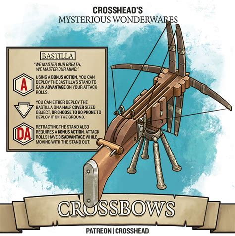 Homebrew Magic Weapon UnCommon Bastilla Crossbow Magic Item for D&D 5E ...