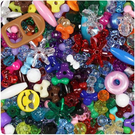 Assorted Plastic Craft Bead Mix (1lb)