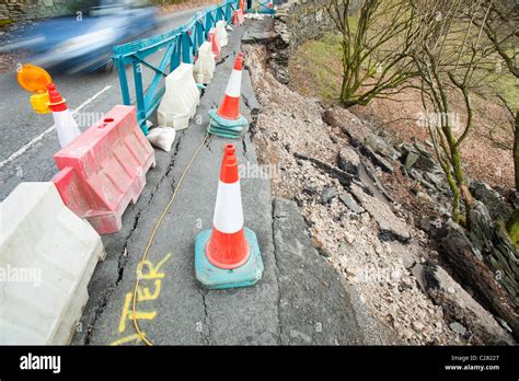 A road in the Langdale Valley collapsed due to extreme weather ...