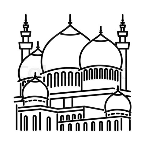 Mosque line icon, outline vector sign, ... | Stock vector | Colourbox