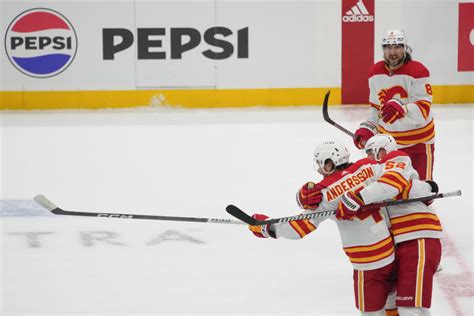 Rasmus Andersson's overtime goal lifts Flames to 4-3 win over Kraken