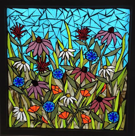 Flower Garden Stained Glass Mosaic Panel - Delphi Artist Gallery