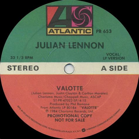 Julian Lennon - Valotte (1984, Vinyl) | Discogs