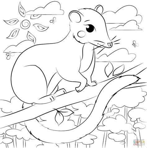 Printable Possum Coloring Page - Free Printable Coloring Pages