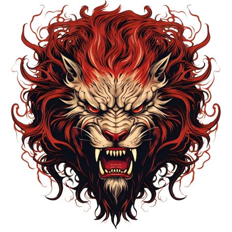 Premium AI Image | manticore head tshirt tattoo design dark art ...