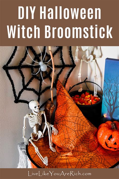 DIY Halloween Witch Broomstick - Live Like You Are Rich