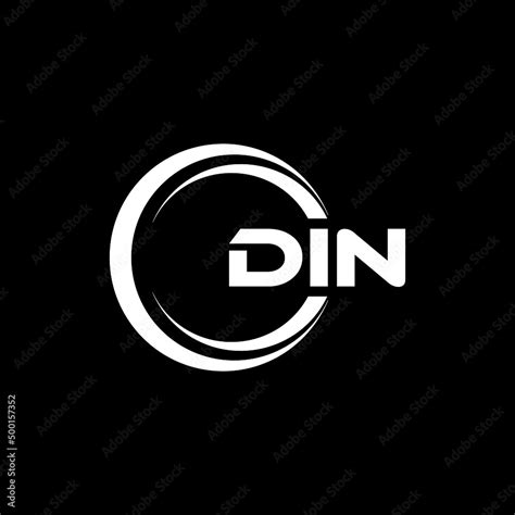 DIN letter logo design with black background in illustrator, vector ...