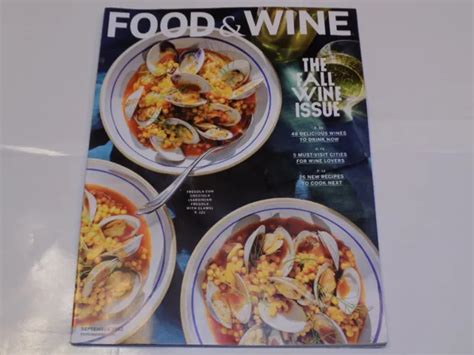 FOOD WINE MAGAZINE September 2022 Fall Issue Fregula Cun Cocciula Fregola Clams $9.99 - PicClick