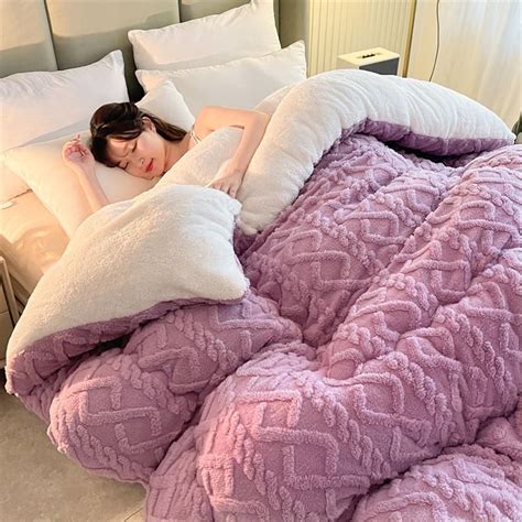 New Super Thick Winter Warm Blanket for Bed Artificial Lamb Cashmere Weighted Blankets Soft ...
