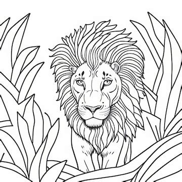 Premium AI Image | coloring page for kids Lion The Powerpuff Girls style line low detailm no shading
