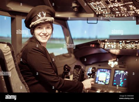 Female pilot cockpit hi-res stock photography and images - Alamy