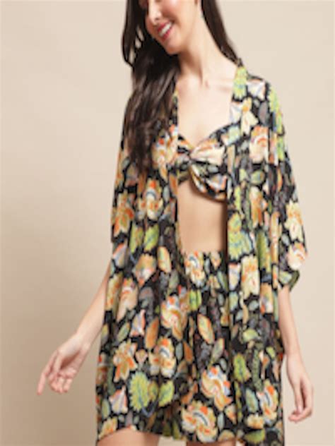 Buy Claura Floral Printed Swimwear Cover Up Set With Robe - Swimwear ...