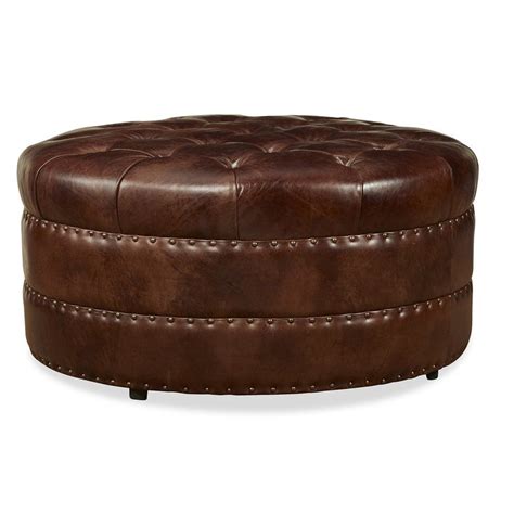 Hudson Leather Cocktail Ottoman | Leather cocktail ottoman, Leather ottoman, Ottoman