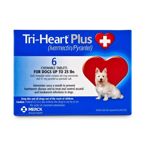 Tri-Heart Plus Chewable Tablets for Dogs Up to 25 lbs, 6 Month Supply ...