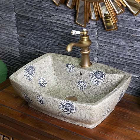 Jingdezhen Bathroom ceramic sink wash basin Porcelain Counter Top Wash Basin Bathroom Sinks ...