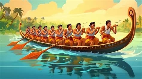 Premium AI Image | Onam boat race Happy onam Onam festival Generative ai