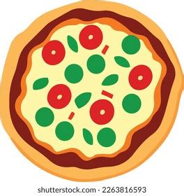 Delicious Pizza Tomato Mozzarella Vector Illustration Stock Vector ...