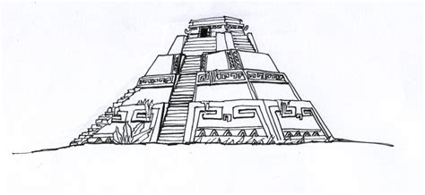 Mayan Temple Sketch at PaintingValley.com | Explore collection of Mayan Temple Sketch