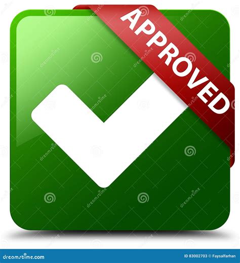 Approved Validate Icon Green Square Button Stock Illustration - Illustration of agreement, icon ...