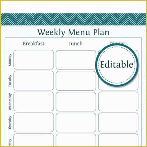 Free Printable Lunch Menu Template Of Weekly Menu Planner Fillable ...