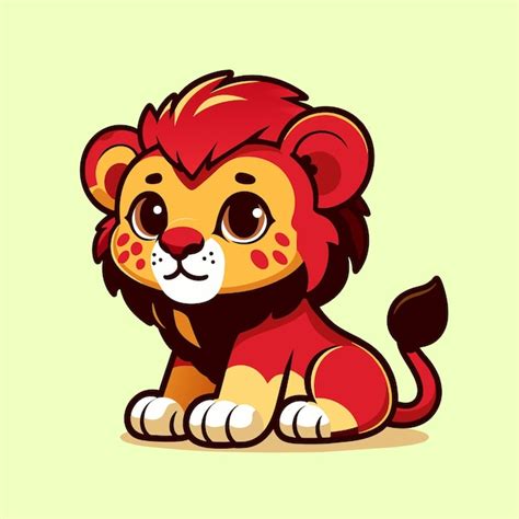 Premium Vector | Baby lion cub vector illustration