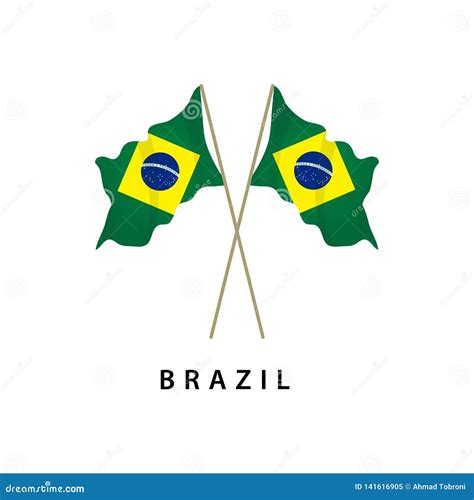 Brazil Flag Vector Template Design Illustration Stock Vector - Illustration of world, element ...