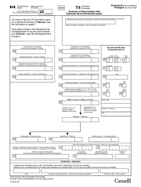 2020-2023 Form Canada T4 Summary Fill Online, Printable, Fillable, Blank - pdfFiller