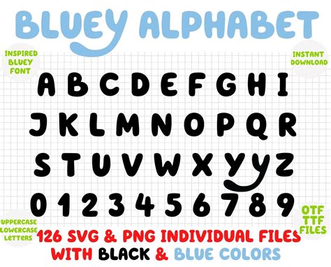 Bluey Alphabet SVG Bluey Font SVG Bluey SVG Bluey Font - Etsy UK