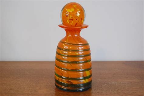 Antiques Atlas - Vintage Orange Mdina Glass Perfume Bottle