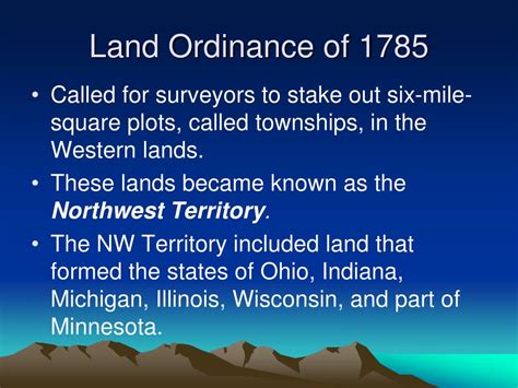 PPT - The Land Ordinance of 1785 & Northwest Ordinance PowerPoint Presentation - ID:3031190