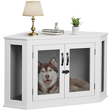 Corner Dog Crate, Medium Small Dog Kennel Indoor Use, Wooden Dog Kennel ...