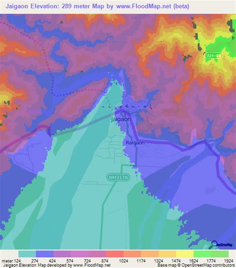 Elevation of Jaigaon,India Elevation Map, Topography, Contour