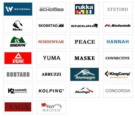 Outdoor Wear: Outdoor Wear Brands Logos