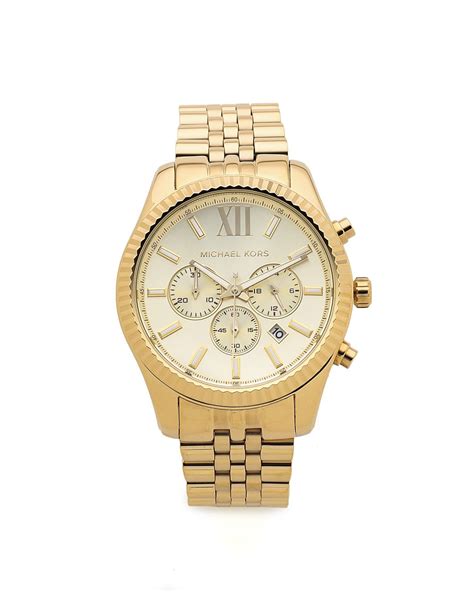 Michael Kors Men's Oversized Lexington Watch - Gold in Metallic | Lyst