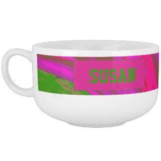 Personalized bright pink green soup mug #zazzle #gifts #mugs #kitchen (With images) | Modern ...