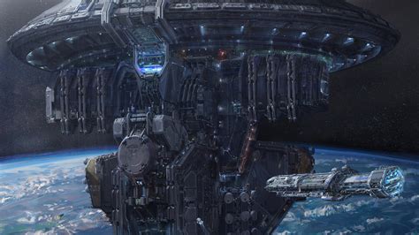 Download Space Spaceship Sci Fi Space Station HD Wallpaper by Mark Li