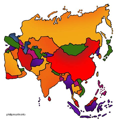 continents in different colors - Clip Art Library