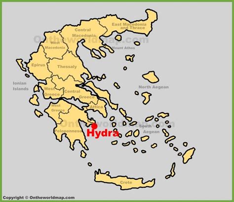 Hydra location on the Greece map - Ontheworldmap.com